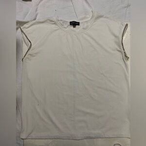 White reinstone Beaded T-shirt